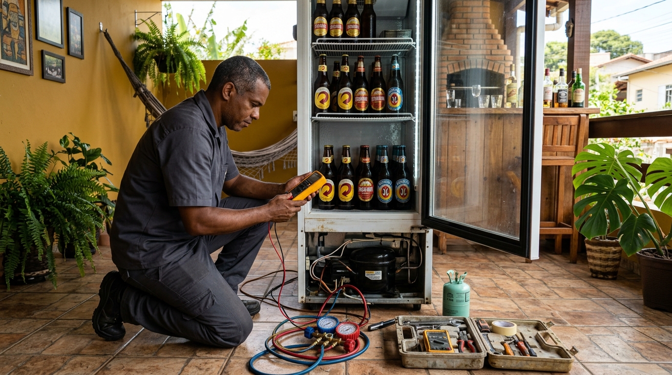 Conserto de placa eletrônica de cervejeira em Samambaia, Brasília‑DF