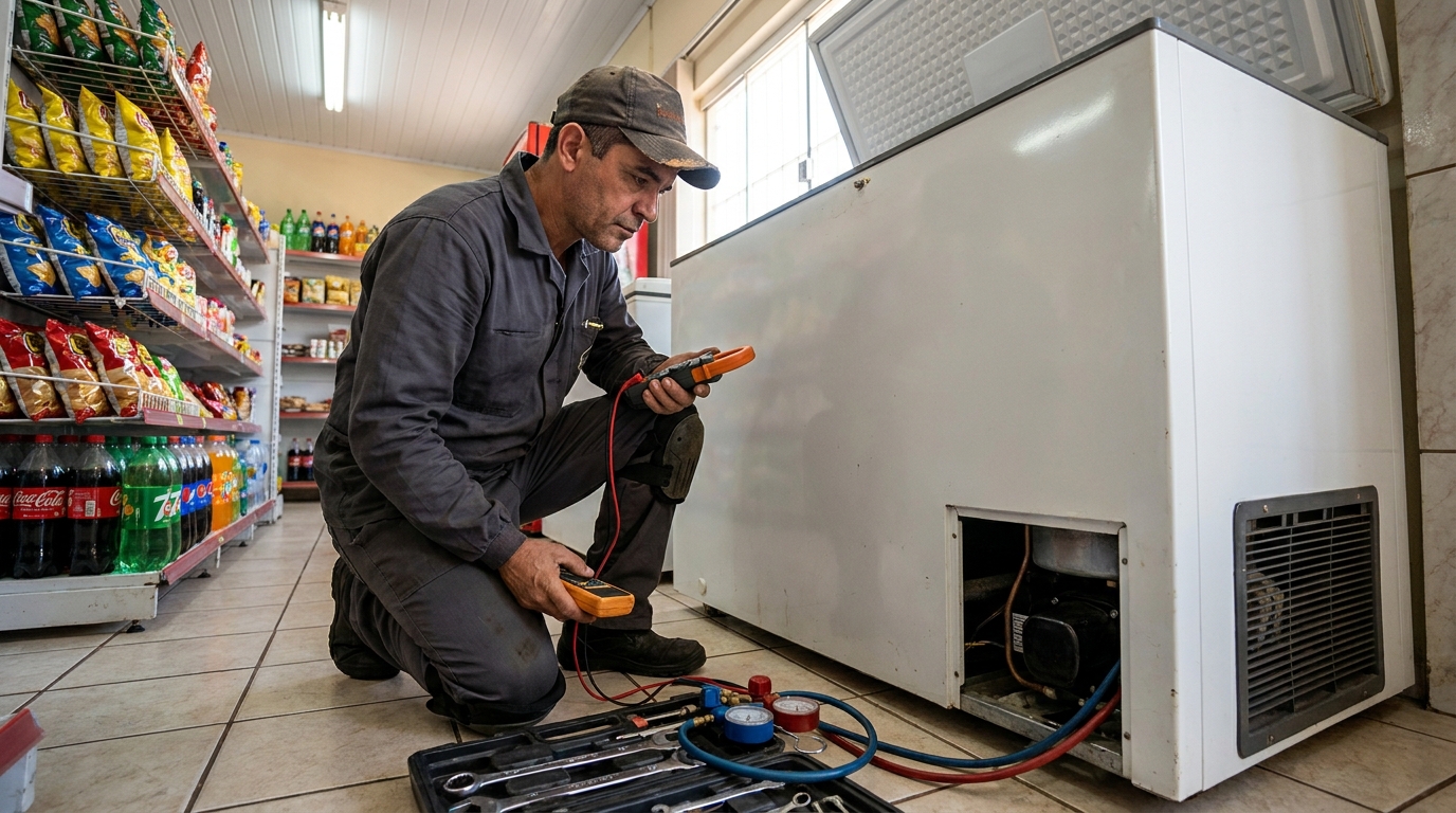 Conserto de placa eletrônica de freezer nos Setores Complementares, Brasília‑DF