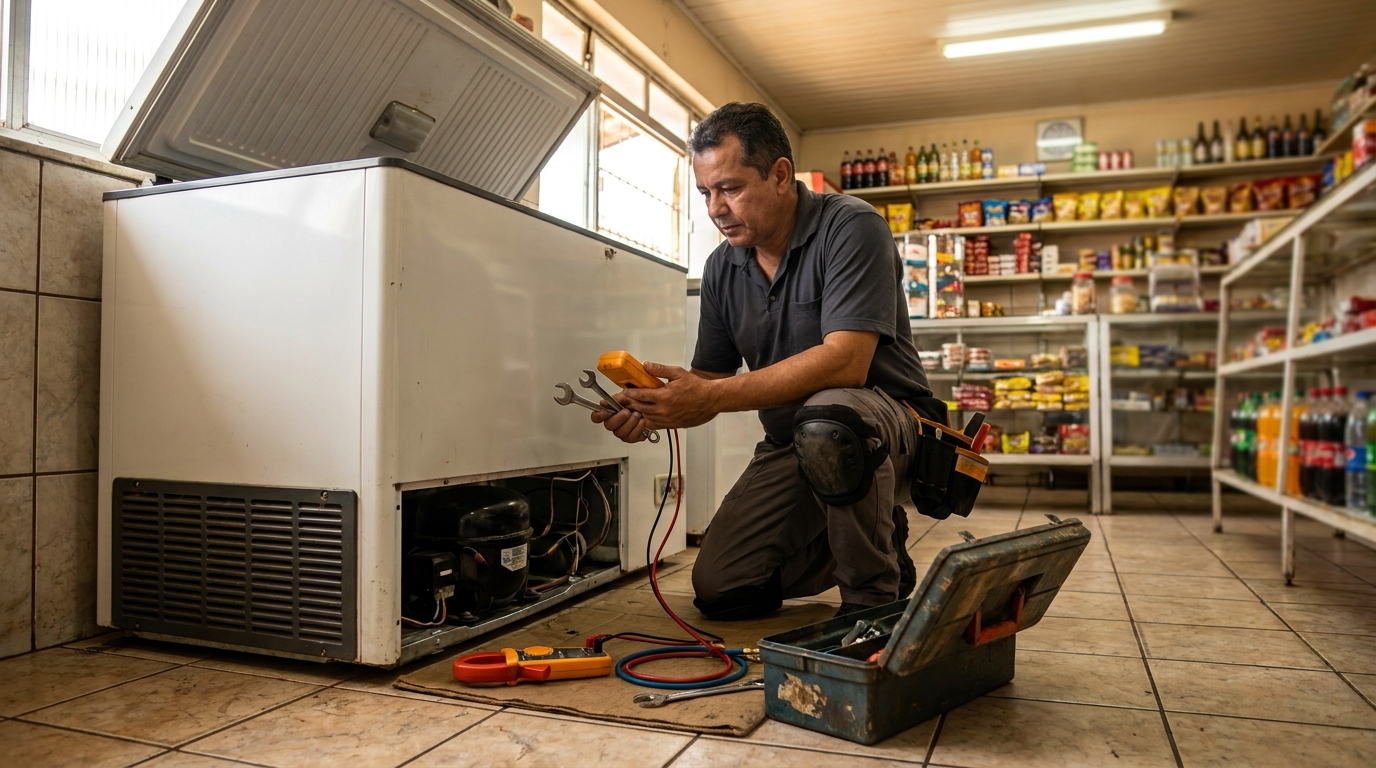 Técnico de conserto de freezer em residência nos Setores Complementares, Brasília‑DF